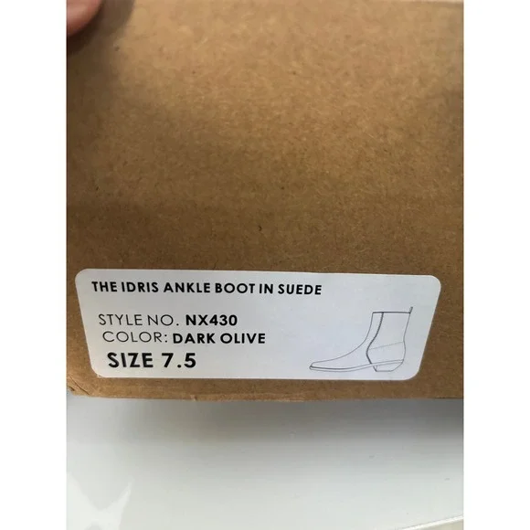 Madewell Idris Ankle Boot Suede Dark Olive Green NX430 Womens 7.5 - Picture 8 of 10